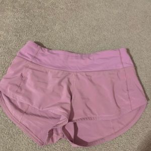 lululemon pinkish purple speed up shorts 2.5”